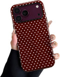 for Iphone 18 Pro Max Case Fit for Magsafe, Dots Pattern-Wine Red