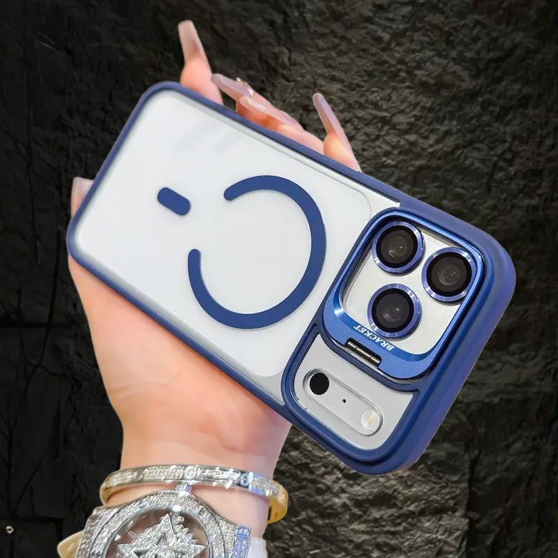 Magsafe Magnetic TPU Silicone Shockproof Phone Case with Integrated Camera Ring Stand, Protective Casing Cover for Iphone 17/16/15/14/13/12 Max plus Pro, Military-Grade Anti-Fall, Non-Yellowing Wireless Charging Black Shell