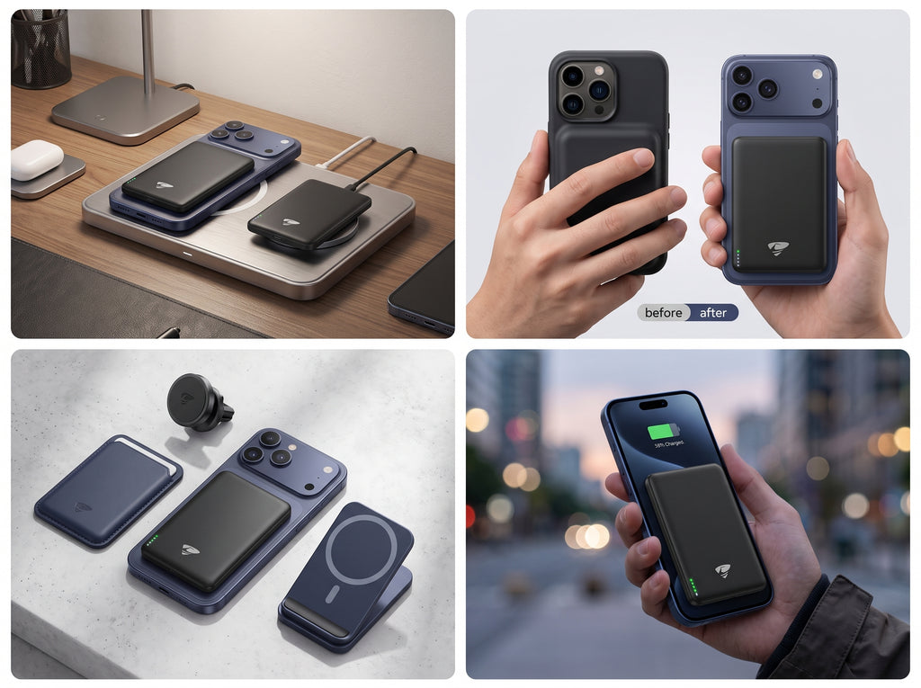 Slim Magnetic Wireless Power Bank 5000mAh for iPhone 12–17 Series