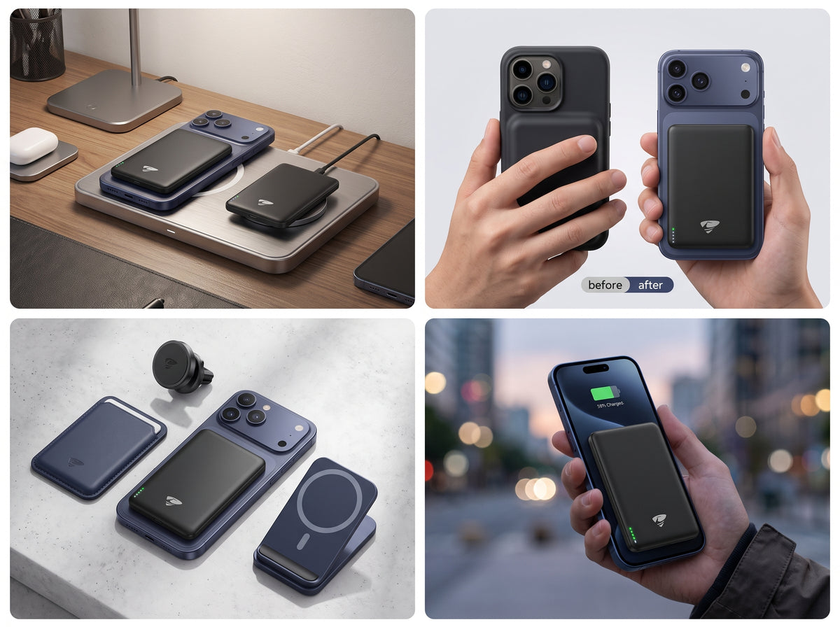 Slim Magnetic Wireless Power Bank 5000mAh for iPhone 12–17 Series